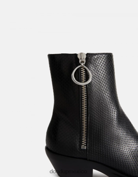 negro DONDUP mujer botas vaqueras de piel con efecto estampado de pitón calzado D0VXD461