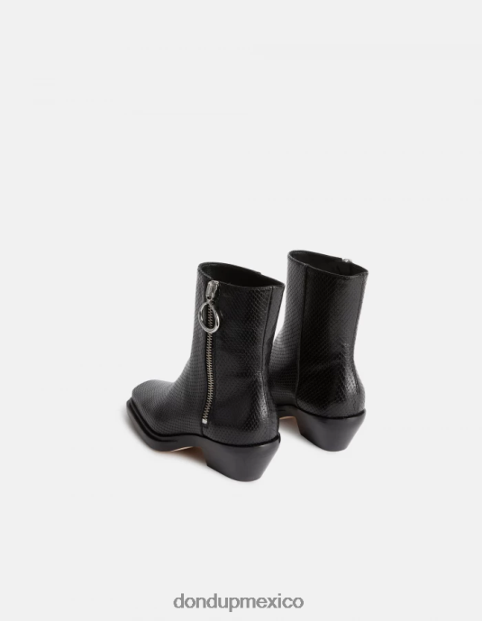 negro DONDUP mujer botas vaqueras de piel con efecto estampado de pitón calzado D0VXD461