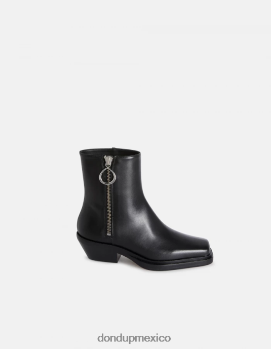negro DONDUP mujer botas vaqueras de piel de becerro napa calzado D0VXD462