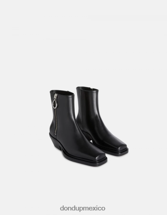 negro DONDUP mujer botas vaqueras de piel de becerro napa calzado D0VXD462