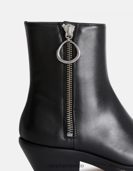 negro DONDUP mujer botas vaqueras de piel de becerro napa calzado D0VXD462