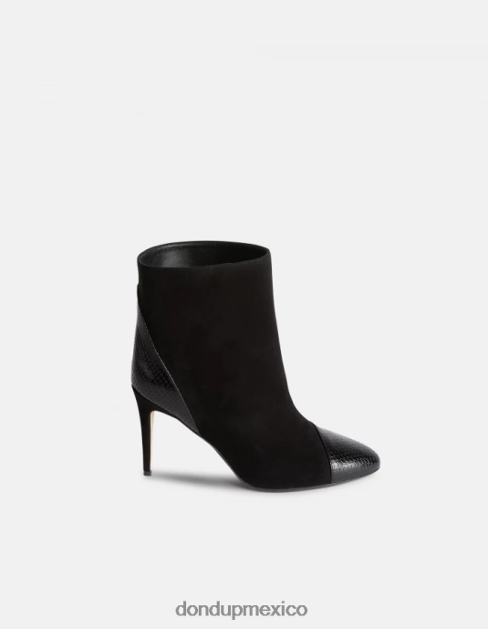 negro DONDUP mujer botines de ante y piel calzado D0VXD464