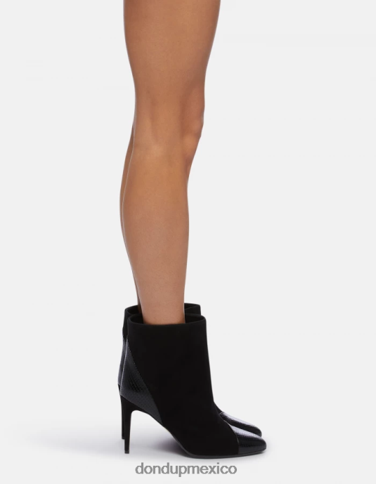 negro DONDUP mujer botines de ante y piel calzado D0VXD464