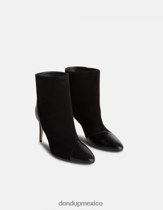 negro DONDUP mujer botines de ante y piel calzado D0VXD464