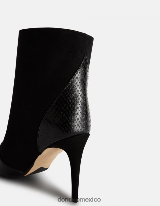 negro DONDUP mujer botines de ante y piel calzado D0VXD464