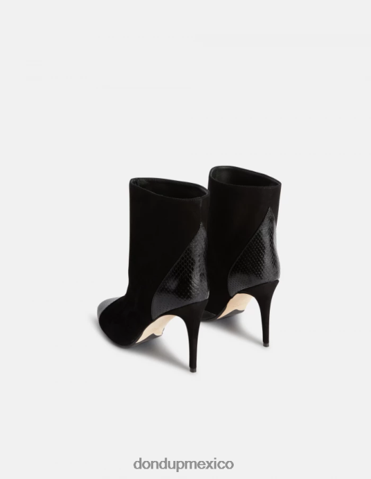 negro DONDUP mujer botines de ante y piel calzado D0VXD464
