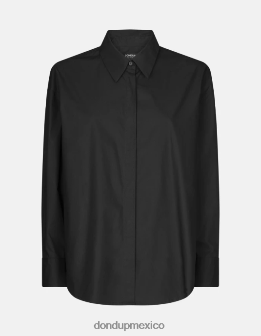 negro DONDUP mujer camisa de popelina oversize vestir D0VXD242