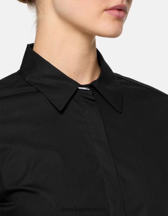 negro DONDUP mujer camisa de popelina slim vestir D0VXD244