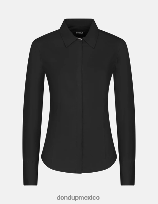 negro DONDUP mujer camisa de popelina slim vestir D0VXD244