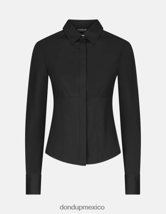negro DONDUP mujer camisa de popelina slim vestir D0VXD248