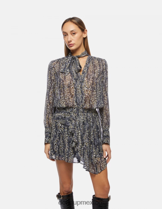 negro DONDUP mujer camisa regular fit de georgette vestir D0VXD266
