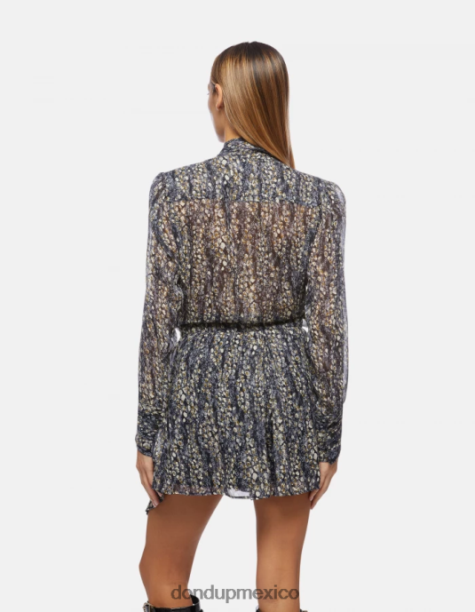 negro DONDUP mujer camisa regular fit de georgette vestir D0VXD266