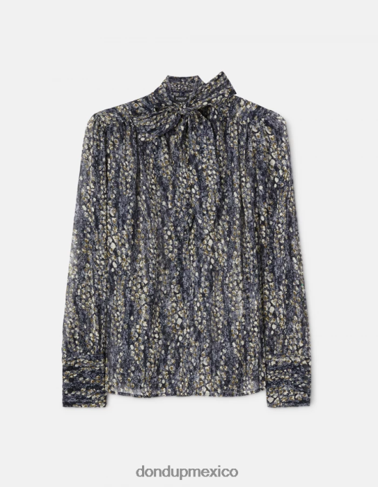 negro DONDUP mujer camisa regular fit de georgette vestir D0VXD266