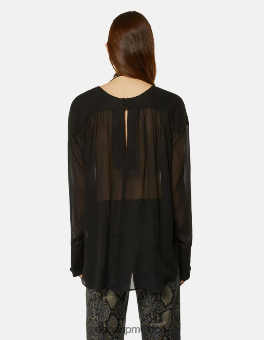 negro DONDUP mujer camisa regular fit de georgette vestir D0VXD268