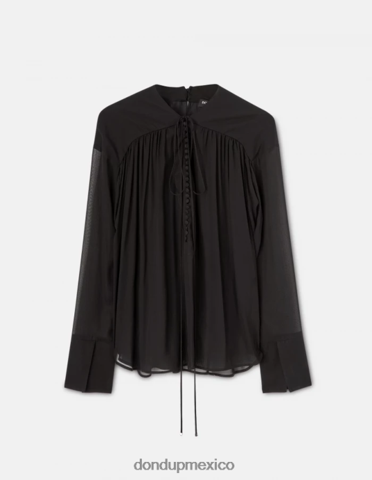 negro DONDUP mujer camisa regular fit de georgette vestir D0VXD268