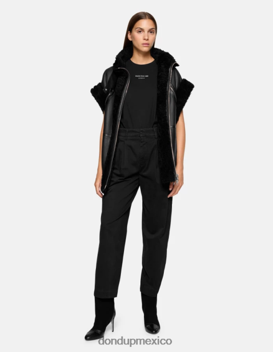 negro DONDUP mujer camiseta ajustada de punto vestir D0VXD418