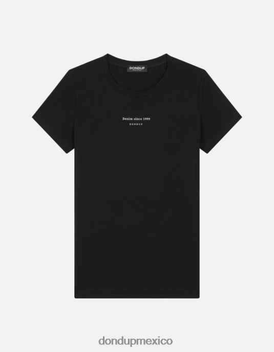 negro DONDUP mujer camiseta ajustada de punto vestir D0VXD418