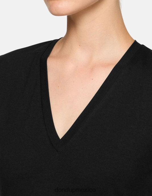 negro DONDUP mujer camiseta ajustada de punto vestir D0VXD420