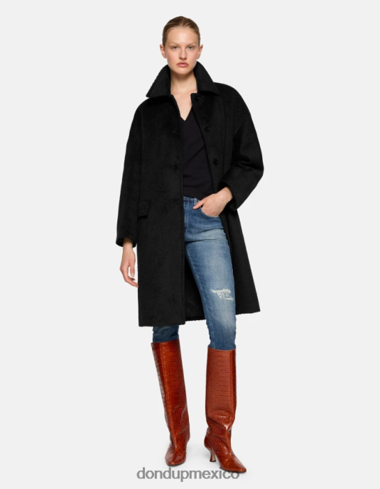 negro DONDUP mujer camiseta ajustada de punto vestir D0VXD420