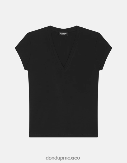 negro DONDUP mujer camiseta ajustada de punto vestir D0VXD420