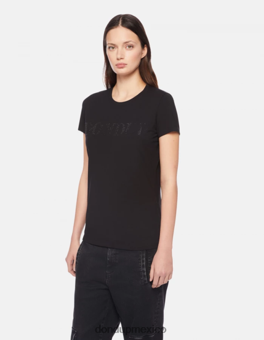 negro DONDUP mujer camiseta ajustada de punto vestir D0VXD439