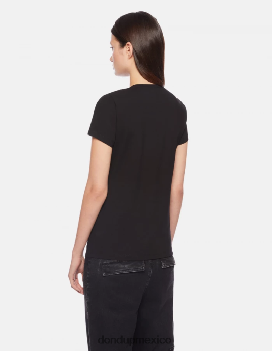negro DONDUP mujer camiseta ajustada de punto vestir D0VXD439