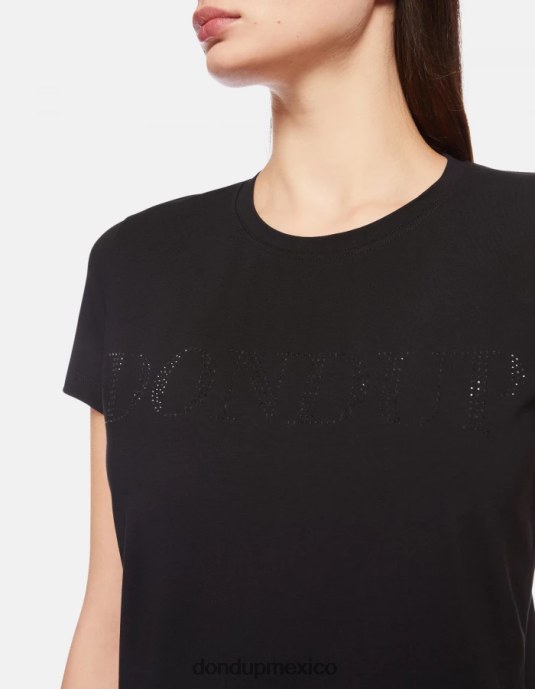 negro DONDUP mujer camiseta ajustada de punto vestir D0VXD439