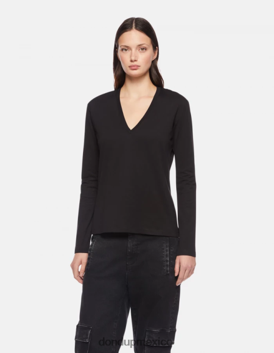 negro DONDUP mujer camiseta de punto regular fit vestir D0VXD448