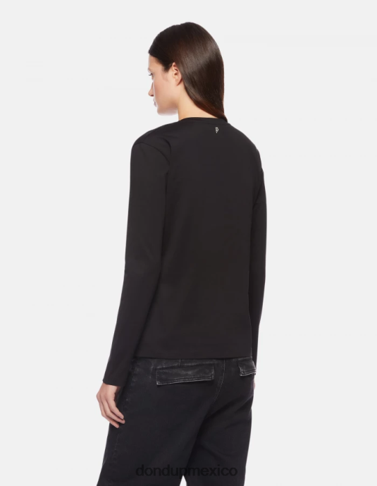 negro DONDUP mujer camiseta de punto regular fit vestir D0VXD448