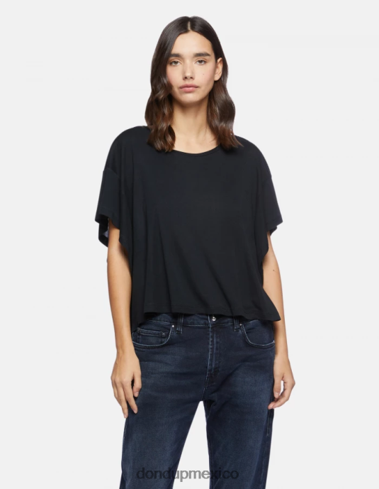 negro DONDUP mujer camiseta interlock oversize vestir D0VXD449