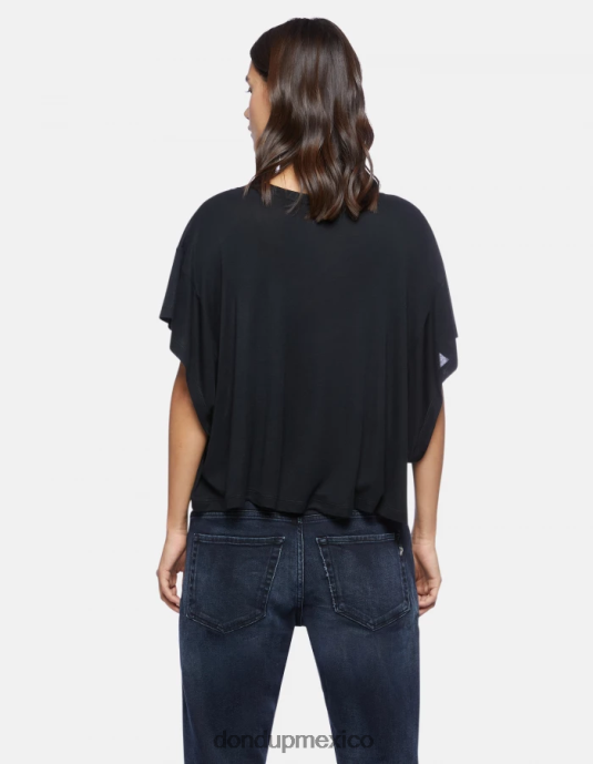 negro DONDUP mujer camiseta interlock oversize vestir D0VXD449