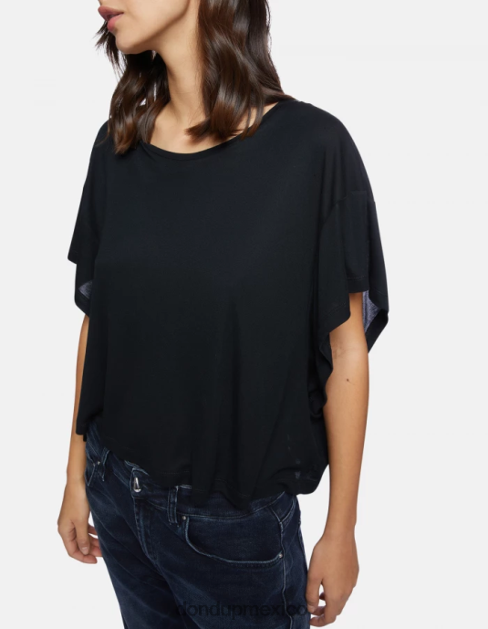 negro DONDUP mujer camiseta interlock oversize vestir D0VXD449