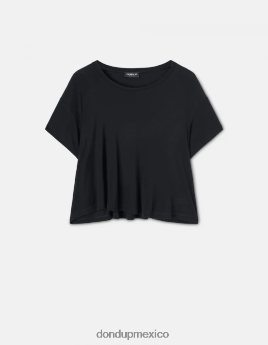negro DONDUP mujer camiseta interlock oversize vestir D0VXD449