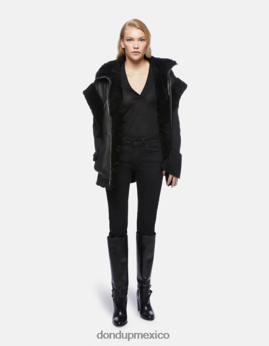 negro DONDUP mujer camiseta oversize de lana vestir D0VXD441