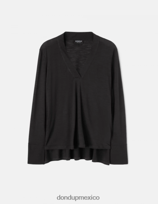 negro DONDUP mujer camiseta oversize de lana vestir D0VXD441