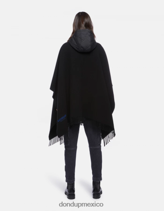 negro DONDUP mujer capa de lana y nailon accesorios D0VXD471