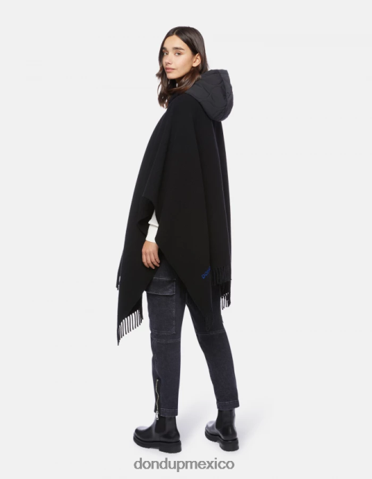 negro DONDUP mujer capa de lana y nailon accesorios D0VXD471