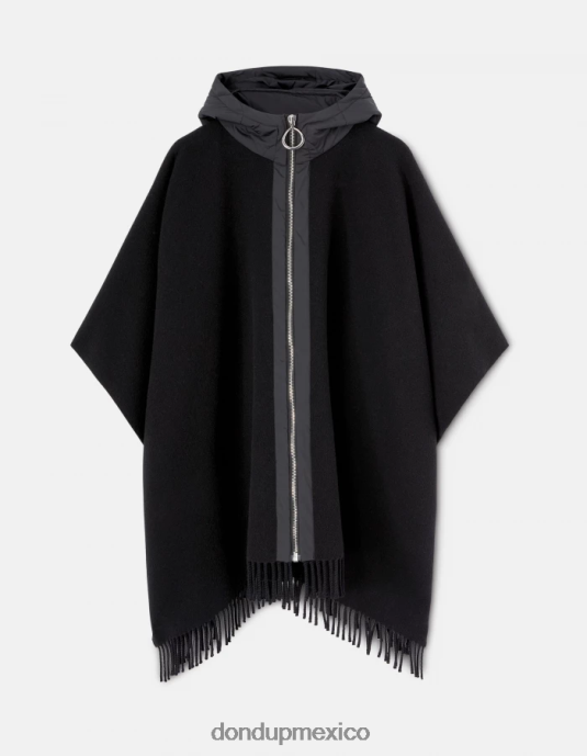 negro DONDUP mujer capa de lana y nailon accesorios D0VXD471