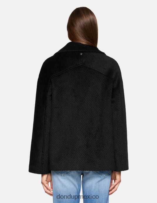 negro DONDUP mujer chaquetón de tela con doble botonadura vestir D0VXD344