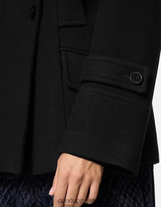 negro DONDUP mujer chaquetón de tela con doble botonadura vestir D0VXD351