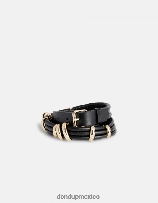 negro DONDUP mujer cinturón de piel de becerro accesorios D0VXD475