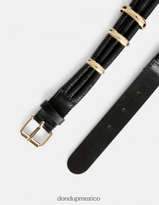 negro DONDUP mujer cinturón de piel de becerro accesorios D0VXD475
