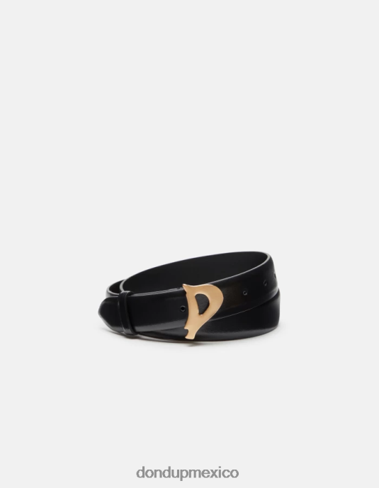 negro DONDUP mujer cinturón de piel de becerro accesorios D0VXD481