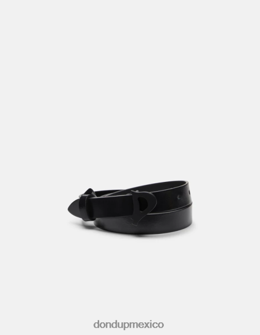 negro DONDUP mujer cinturón de piel de becerro accesorios D0VXD491