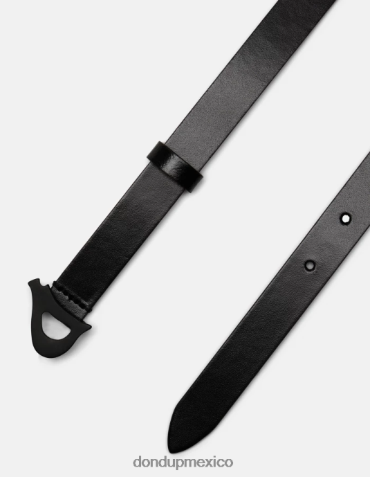 negro DONDUP mujer cinturón de piel de becerro accesorios D0VXD491