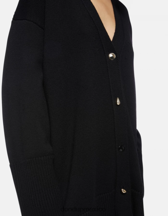negro DONDUP mujer cárdigan oversize de lana vestir D0VXD318