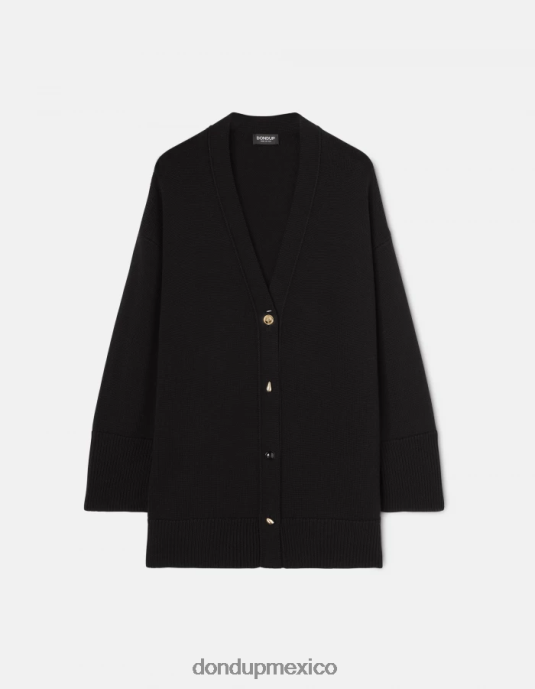 negro DONDUP mujer cárdigan oversize de lana vestir D0VXD318