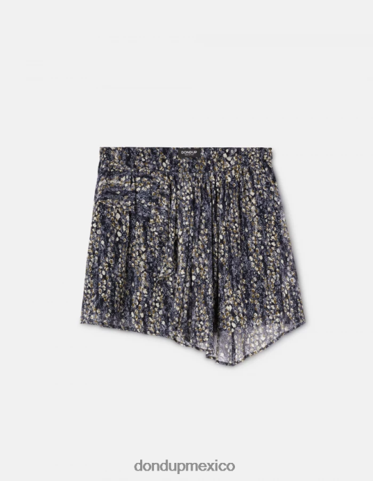 negro DONDUP mujer falda corta de georgette vestir D0VXD399