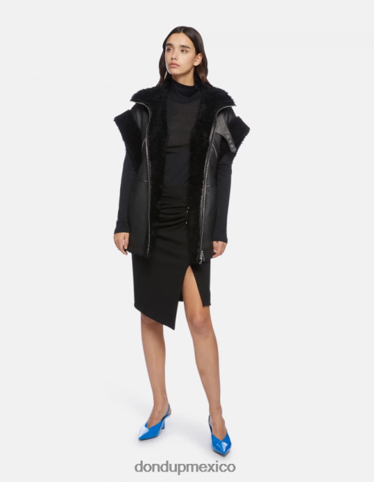negro DONDUP mujer falda midi de punto vestir D0VXD402