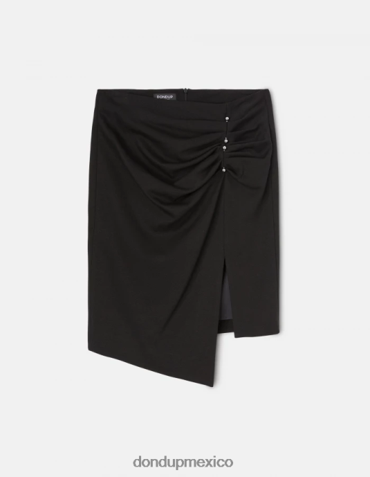 negro DONDUP mujer falda midi de punto vestir D0VXD402